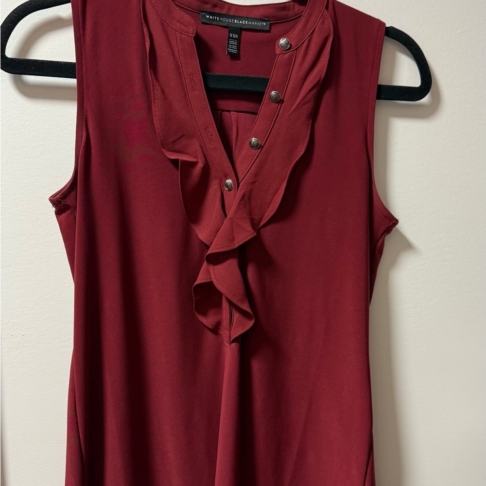 WHBM - Women's Sleeveless Burgundy Top